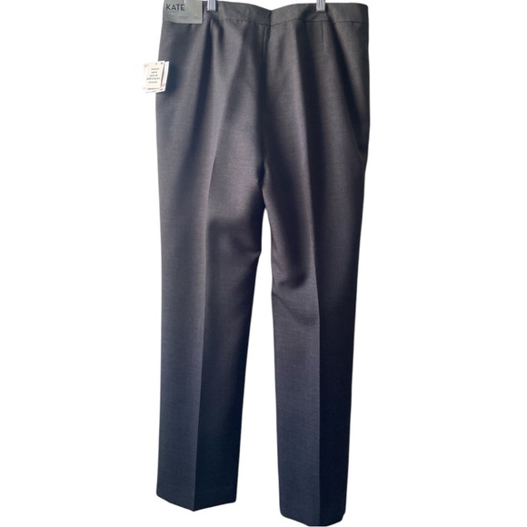 KASPER WOMEN’S CHARCOAL KATE CLASSIC FIT PANTS SIZE 10P - Picture 2 of 10